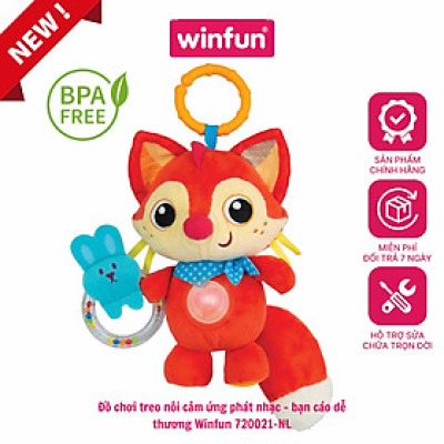 Đồ chơi treo nôi cảm ứng phát nhạc - bạn gấu mèo dễ thương Winfun WF720020-01