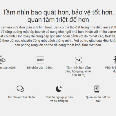 Camera WiFi quay quét EZVIZ H6C Pro 3K 5MP - hàng chính hãng