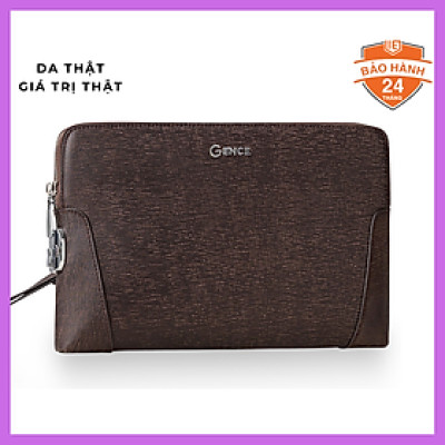 Clutch, Ví Cầm Tay Thời Trang Nam Da Bò Saffiano Cao Cấp CK11 Nâu 