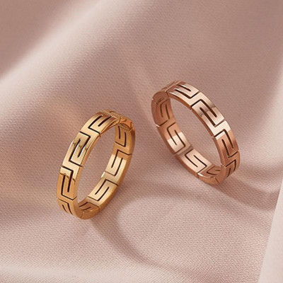 Nhẫn titan nữ thời trang cao cấp vạn lý trường thành thép không gỉ titanium trangsucpt 3 màu NNUT35