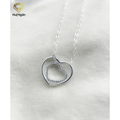 Dây chuyền bạc Ý 925 Huệ Ngân- Trái tim trong anh PP1444