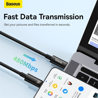 Cáp sạc nhanh Baseus Tungsten Gold Fast Charging Data Cable Type-C to Type-C CAWJ PD 240W- Hàng chính hãng