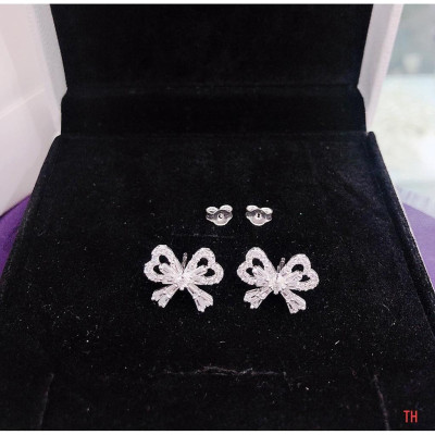 Bông tai nữ bạc ta nơ tim MS65