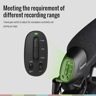 Micro Shotgun Cho Máy Ảnh, Máy Quay, Camcorder, Dslr Chuyên Nghiệp, Chống Shock, Giảm Tiếng Ồn, Điều Khiển Âm Lượng Takstar SGC-600 - Hàng chính hãng