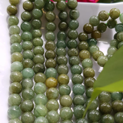 Vòng Chuỗi đeo Cổ hay niệm 108 hạt charm bi kiểu màu vàng Đá cẩm thạch tự nhiên Chuỗi cổ hạt size 7mm xanh ngọc dầu bóng mượt đẹp nữ đeo cổ nhẹ nhàng mát của đá tự nhiên tâm bình yên Món quà tặng Mẹ và người thân ý nghĩa và cho chính bản thân mình ạ