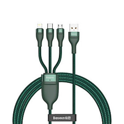 Cáp sạc đa năng 6 trong 1 Baseus Flash Series Two-for-three Data Cable U+C to M+L+C 100W LV874-Hàng chính hãng.
