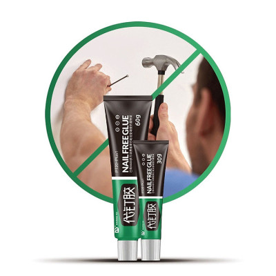 Keo Dán Đa Năng, Keo Siêu Dính, Dán chắc như đóng đinh NOMORE NAIL Tuýp 60g Keo Siêu Dính Công Nghệ Nhật Bản No More Nail Tuýp 60g Keo Siêu Dán Tường Dán Giày Gỗ Thuỷ Tinh Đa Năng Chống Thấm Nước