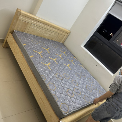 Giường gỗ sồi tự nhiên Juno Sofa tặng kèm nệm cao su tổng hợp 1m6 x 2m (bao ráp)