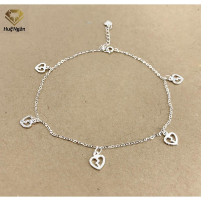 Lắc chân bạc Ý 925 Huệ Ngân - Tim xinh xắn RYBJ50112
