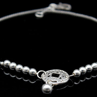 Lắc Chân Nữ Bạc Ý Bạc Hiểu Minh LC109 Đồng Xu May Mắn