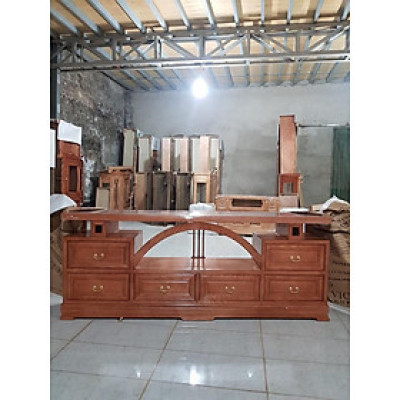 Kệ tivi kiểu vòm gỗ sồi m8, 2m,2m2