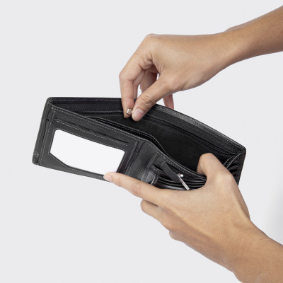 Ví Da Nam, Bóp Da Nam Kim Bảo B12 Da Bò Màu Đen, Nâu, Bò