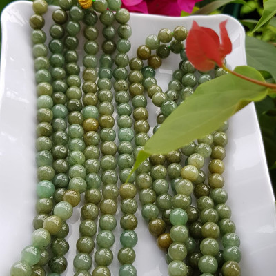 Vòng Chuỗi đeo Cổ hay niệm 108 hạt charm bi kiểu màu vàng Đá cẩm thạch tự nhiên Chuỗi cổ hạt size 7mm xanh ngọc dầu bóng mượt đẹp nữ đeo cổ nhẹ nhàng mát của đá tự nhiên tâm bình yên Món quà tặng Mẹ và người thân ý nghĩa và cho chính bản thân mình ạ