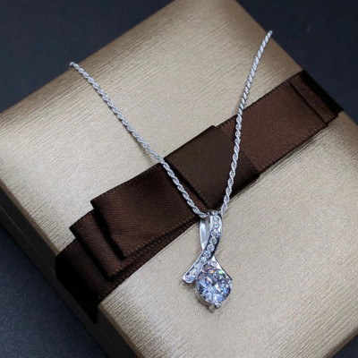 Dây Chuyền Vòng Cổ Nữ Bạc 925 Hình Giọt Sương Long Lanh BẠC HIỂU MINH DMD338S