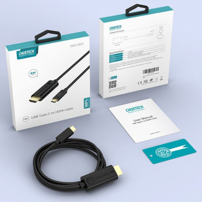 Cáp chuyển Choetech CH0019 Type C sang HDMI 2.0 dài 1.8M (hàng chính hãng)
