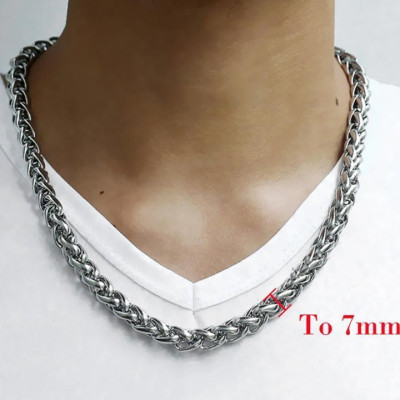 Dây chuyền nam titan cao cấp thời trang inox thép không gỉ kiểu bông dừa trangsucpt 7mm PTDCNA170