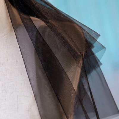 Voan (lúp) Cô dâu và Dạ hội, đi tiệc, sự kiện màu đen đính nơ ruy băng MS: 45533