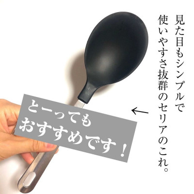 Combo 03 Muôi múc canh đầu silicone Echo Metal 25.5cm - Nội địa Nhật Bản