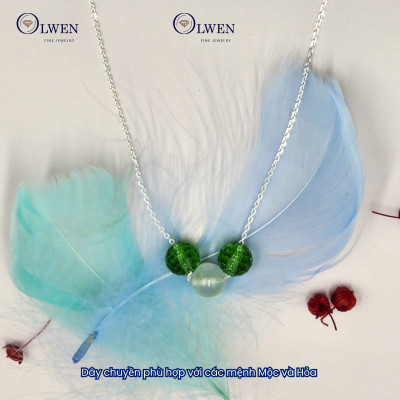 Dây Chuyền Bạc Nữ S925 Mix Đá Thạch Anh Và Pha Lê BAC_NL10