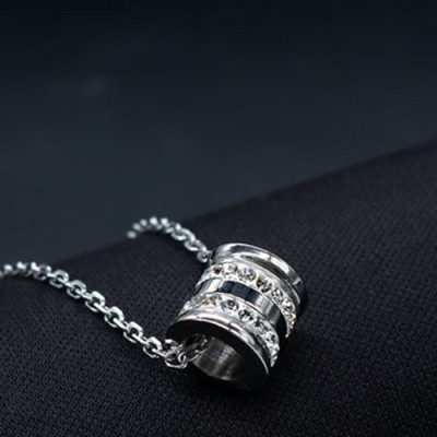 Mặt dây chuyền Hàn Quốc đính đá MDC301 - Màu bạc