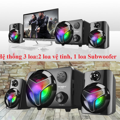 Bộ loa di động 2.1 kết nối AUX / Bluetooth nguồn USB SOUNDMAX A-700 - Hàng chính hãng