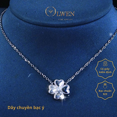 Dây chuyền bạc ý hoa 4 cánh đơn giản, phong cách Hàn Quốc, nhẹ nhàng, thanh lịch, phù hợp đi học, đi chơi, đi làm - 58238.2
