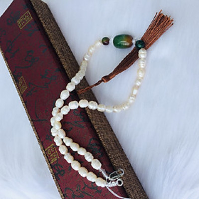 Combo Vòng đeo cổ Ngọc Trai tự nhiên, Đính Đá Thạch Anh, Kèm Bản PHOTOCOPY Giấy GIÁM ĐỊNH, Hộp Gấm lót Nhung, Nỉ