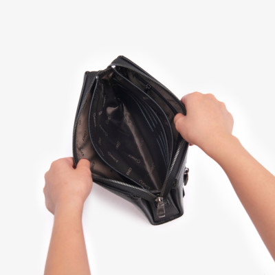 Ví Cầm Tay Clutch Nam Chính Hãng GENCE RB06 Da Bò Khóa Vân Tay Cao Cấp Màu Đen