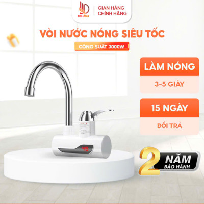 Máy Nước Nóng Trực Tiếp Gắn Chậu gắn tường có rơle chống giật an toàn dùng Nước Nóng và Lạnh Ngay Tại Vòi