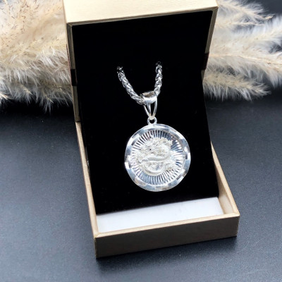 Mặt Dây Chuyền Nam Bạc 925 Hình Rồng Cuộn Nam Tính Và Mạnh Mẽ BẠC HIỂU MINH MDN018S