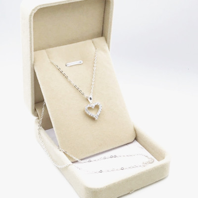 Dây Chuyền Nữ Bạc Hình Trái Tim Yêu Thương Đính Đá BẠC HIỂU MINH DMD447