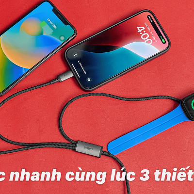 Cáp Sạc Nhanh đa năng hiệu Wi WU Legend 3in2 100W Wi-C050  - Hàng chính hãng