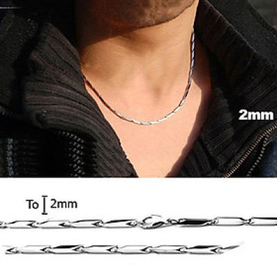 Dây chuyền nam titan cao cấp sang trọng inox thép không gỉ hỏa tiển trơn trangsucpt cỡ 4mm PTDCNA14