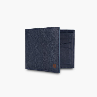 Ví nam Gence dáng ngang da bò Epsom màu xanh C12