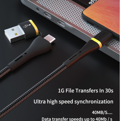 Cáp Wiwu ED-106 USB Và Cáp Dữ Liệu Sạc Nhanh Type-c Sang Type-c 3A Cho Các Thiết Bị Type C Thiết Kế 2 Trong 1, Sạc Nhanh - Hàng Chính Hãng