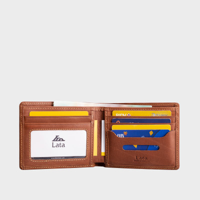 Ví nam da bò Lata ( Thời trang nam - Ví da thật LVN68 )