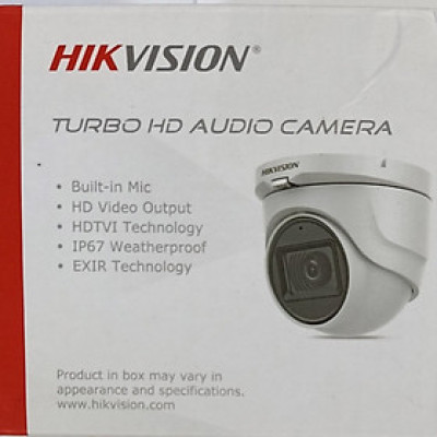 Camera Hikvision HD TVI 5.0Mp độ phân giải 2K ( 2560 x 1944 ). TÍCH HỢP MIC GHI ÂM Sử dụng với đầu ghi hình qua cáp đồng trục. Mã SP H0T S - Hàng chính hãng.