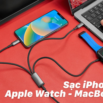 Cáp Sạc Nhanh Wi WU Legend 3in2 100W Wi-C050 - Hàng chính hãng