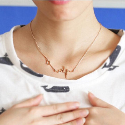 Dây chuyền nữ titan nhịp tim cách điệu trái tim rổng thép không gỉ trangsucpt có 3 màu sắc DCNUT12