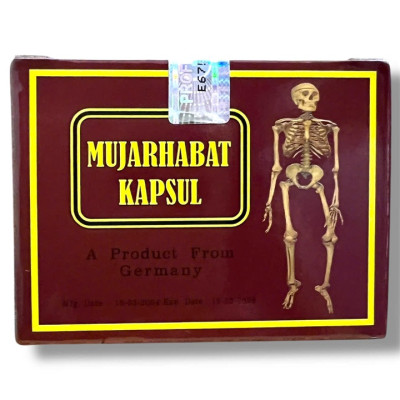 Viên uống xương khớp đỏ Mujarhabat Kapsul xuất xứ Malaysia - Hộp gồm 20 ống - Mã số 2055