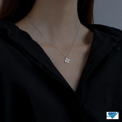 Dây chuyền nữ mặt cỏ 4 lá chất liệu bạc MS08c