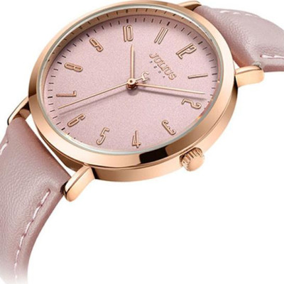 Đồng Hồ Nữ Julius Hàn Quốc JA-1017D Dây Da Màu Hồng