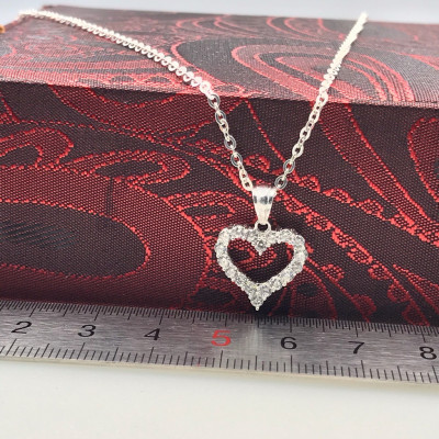 Dây Chuyền Nữ Bạc Hình Trái Tim Yêu Thương Đính Đá BẠC HIỂU MINH DMD447