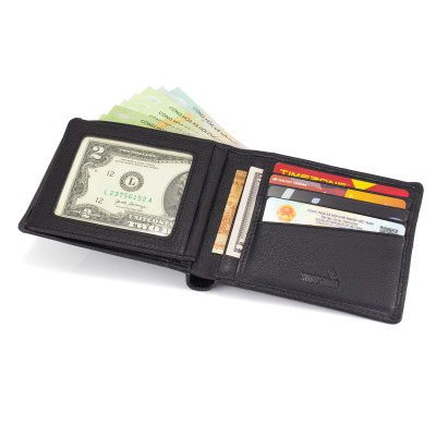 Ví Da Nam, Bóp Da Nam Kim Bảo Smeraldo SM201 Da Bò Màu Đen, Nâu