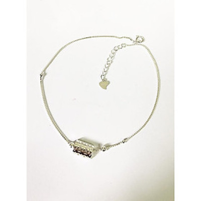 Lắc chân Bạc nữ bạc Ý S925 Bạc Xinh Huệ Ngân - Kim tiền may mắn RYBJ50051