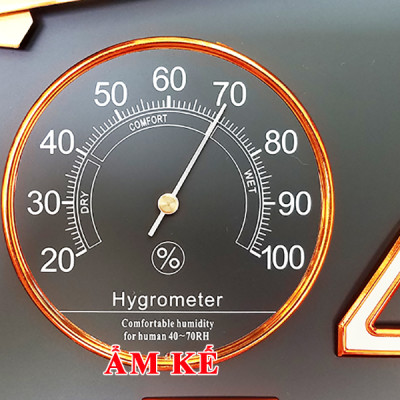 Đồng hồ Treo Tường Cao Cấp Có DẠ QUANG và NHIỆT ẨM KẾ TỰ ĐỘNG - Máy KIM TRÔI EASTAR - Viền Mỏng Số Nổi 3D - Tặng Pin Maxell - BH 1 Năm