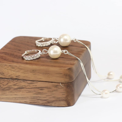 Bông tai tua trai chất liệu bạc Ý MS145a