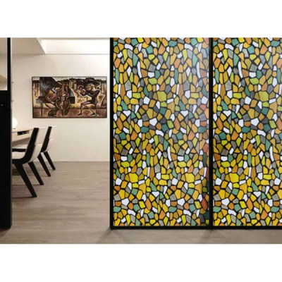 Decal dán kính mờ sỏi đá sắc màu - Decal dán kính phòng khách - phòng ngủ - khách sạn - nhà hàng - decal dan kinh Binbin DK53