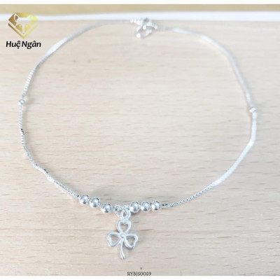 Lắc chân bạc Ý 925 Huệ Ngân -Cỏ ba lá may mắn RYBJ50059