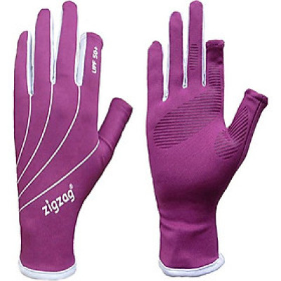 Găng tay hở ngón chống nắng UPF50+ tím Zigzag GLV00806